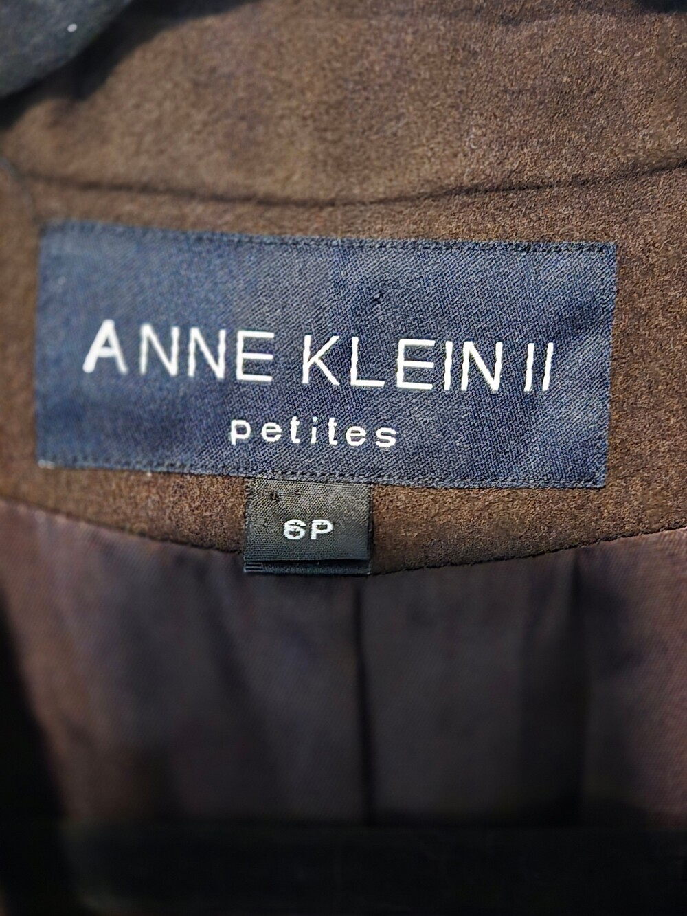 Anne Klein II Long Brown Wool Blend Coat Women's Outerwear - Wool / Brown / 6 - Picture 13 of 15